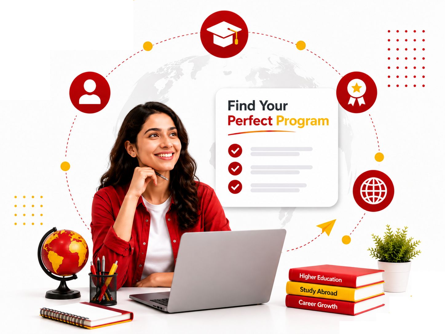 Student getting counselling for online degree